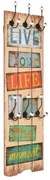 vidaXL Bengaleiro de parede com 6 ganchos 120x40 cm LIVE LIFE