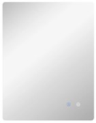 Kleankin Espelho Retangular Iluminado de LED para Banheiro 80x60 cm Branco Transparente | Aosom Portugal