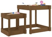 vidaXL Mesas de areia 2 pcs madeira de pinho maciça castanho mel