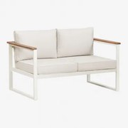 Sofá De Jardim De 2 Lugares Em Alumínio Lipov Gardénia Branco - Sklum