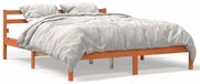 Estrutura de cama 200x200 cm pinho maciço castanho cera