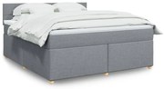 vidaXL Cama com molas/colchão 180x200 cm tecido cinzento-claro