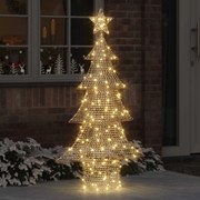 vidaXL Árvore de Natal com 160 LEDs Branco quente 151 cm PET