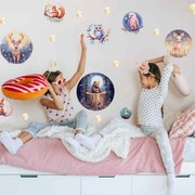 Autocolantes de parede para crianças - Animais da floresta em círculos