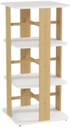 AIYAPLAY Estante para Livros Infantil Estante para Crianças com Rodas 3 Prateleiras 48x48x99,5 cm Branco e Madeira