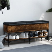 vidaXL Banco sapateira 102x32x45 cm derivados madeira carvalho fumado