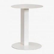 Mesa Lateral Redonda Em Aço (ø40 Cm) Wallace Gardénia Branco - Sklum