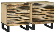 vidaXL Conjuntos de Criados-Mudos - 2 pcs, 40x33.5x46 cm, Madeira Sólida de Manga