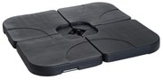 Outsunny Base Chapéu de Sol 4 Peças Suporte Estável Jardim Pátio Exterior Resistente 50x50x7,5cm Preto | Aosom Portugal