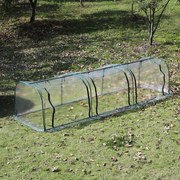 Estufa para Jardim tipo Túnel Moldura de Aço e PVC 350x100x80 cm