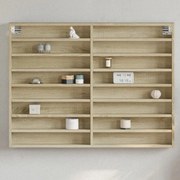 vidaXL Armário vitrine 100x8,5x75 cm derivados madeira carvalho sonoma