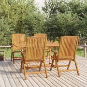 vidaXL 5 pcs conjunto de jantar p/ jardim madeira de teca maciça