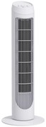HOMCOM Ventoinha de Coluna 45W Ventoinha de Coluna Silenciosa com 3 Velocidades e Oscilação 70° para Sala Quarto Ø27x75 cm Branco
