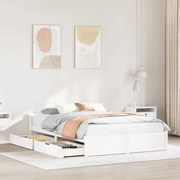 vidaXL Cama sem colchão 150x200 cm madeira de pinho maciça branco
