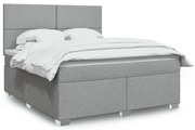 vidaXL Cama com molas/colchão 180x200 cm tecido cinzento-claro