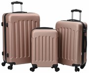 vidaXL Mala 3 pcs Rosa dourado 50 x 31 x 78 cm Plástico ABS