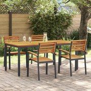 vidaXL Conjunto de Jantar de Jardim 5 Peças em Madeira Sólida de Acácia e Metal.