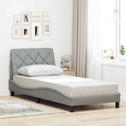 Estrutura de cama sem colchão 80x200 cm tecido cinzento-claro