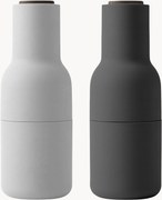 Moinhos de sal e pimenta com tampa em madeira de nogueira Bottle Grinder, conjunto de 2