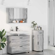 vidaXL Conjunto de Móveis para Banheiro com gaveta 3 pcs Cinza Sonoma