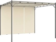 vidaXL Gazebo de jardim com cortina lateral 3x3x2,25m cor creme