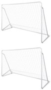 Balizas de futebol com redes 2 pcs aço 240x90x150 cm