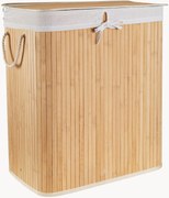 Cesto para roupa suja em bambu com 2 compartimentos Ross