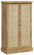 HOMCOM Armário de Cozinha Armário Despensa Cozinha com 2 Portas de Vime e 16 Prateleiras 60x30x104 cm Madeira | Aosom Portugal