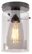 LED Plafon Inteligente Preto com Vidro Fumado Incl. Wifi ST64 - Dome Moderno