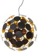 Candeeiro de suspensão design preto e dourado - Cerchio