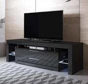 Móvel de TV Neyla com 2 Gavetas de 160cm - Preto Brilhante - Design Mo