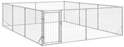 vidaXL Canil exterior para cães com porta 3x4x1 m aço galvanizado