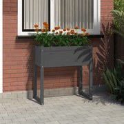 vidaXL Vaso/floreira 78x40x81 cm pinho maciço cinzento