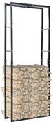 vidaXL Suporte para lenha 80x25x200 cm aço preto
