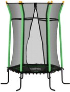 HOMCOM Trampolim para Crianças com Rede de Segurança e Estrutura de Aço para Interiores e Exteriores Carga 50kg Ø160x190 cm Verde