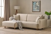 Sofá-Cama de Canto Mane – Creme – 246x85x160 cm