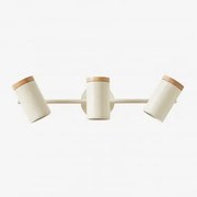 Lâmpada De Parede Direcionável Com 3 Pontos De Luz Em Ferro Amaranto Tapioca Bege - Sklum