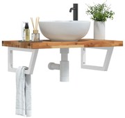 vidaXL Prateleira de parede p/ lavatório aço/madeira de acácia maciça
