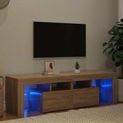 vidaXL Móvel de TV com luzes LED 140x36,5x40 cm carvalho sonoma