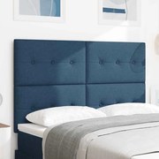 Cabeceira vidaXL Botões Almofadados Azul 140 cm Tecido