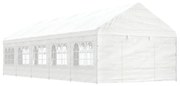 vidaXL Gazebo com telhado 11,15x4,08x3,22 m polietileno branco