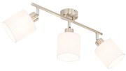 Candeeiro de teto com focos ajustáveis em aço com abajur branco 3-luzes - Hetta Moderno
