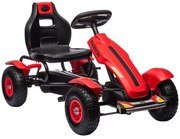 HOMCOM Kart a Pedais para Crianças com Assento Ajustável Pneus de Goma Travão de Mão para Crianças de 5-12 Anos 121x58x61 cm Vermelho | Aosom Portugal