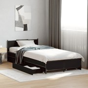 vidaXL Estrutura de cama c/ gavetas 90x200 cm derivados madeira preto