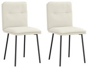 vidaXL Cadeiras de jantar 2 pcs veludo cor creme