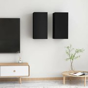 Móveis de TV 2 pcs 30,5x30x60 cm derivados de madeira preto