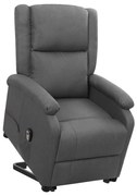 vidaXL Poltrona elevatória tecido cinzento-escuro