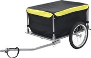 vidaXL Reboque p/ bicicleta preto e amarelo 65 kg