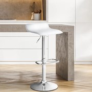 Banco de bar DYN em couro sintético 38 x 65-85 x 41 cm Branco