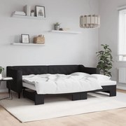 vidaXL Sofá-cama com gavetão 80x200 cm tecido preto